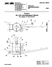 SPX OTC 1591A Air Lift Jack Support Stand Max Capacity 10ns At 200 PSI Owners Manual page 1