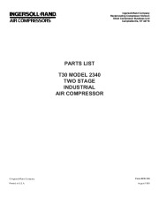 Ingersoll Rand T30 2340 Two Stage Air Compressor Parts List Manual page 1