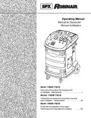 Robinair SPX 17800B 17801B Recovery Recycling Recharging Owners Manual page 1