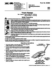 SPX OTC 5268 5269 Truck Ramps Pair Owners Manual page 1