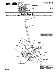 SPX OTC 5017 Brake Drum Dolly Application Owners Manual page 1