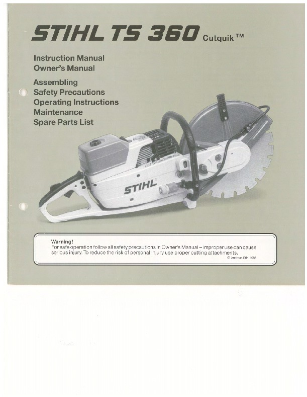Stihl ts360 repair manual